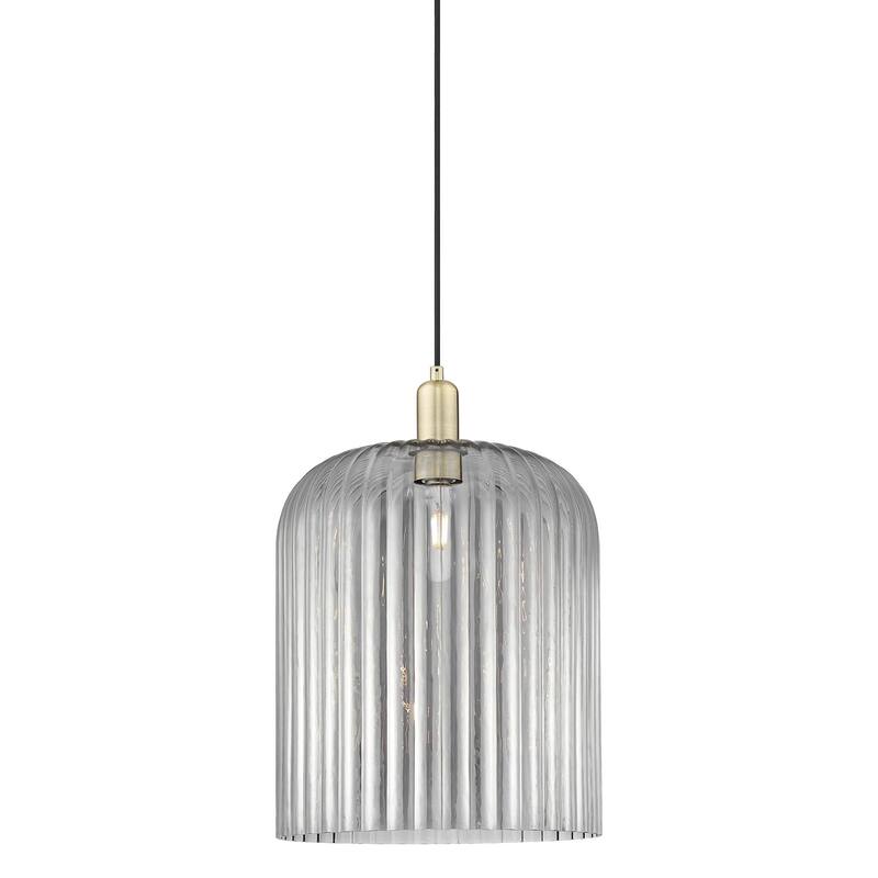 Innovations Lighting 716-1P-18-12 Bridal Veil Pendant Bridal Veil 12" - Antique Brass / Light Smoke