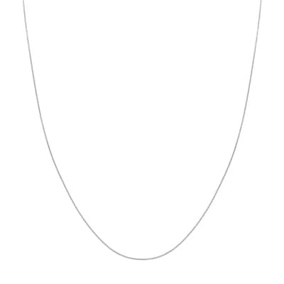 Curata 10k White Gold 0.8mm Diamond Cut Cable Chain Necklace (Lobster)