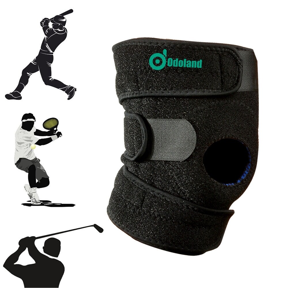 Saibike Adjustable Knee Support Brace – Elastic Neoprene Wrap For Sports & Gym, One Size (Black)