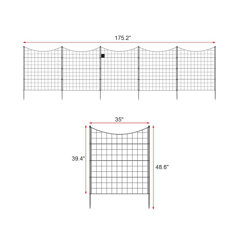 Garden Border Fence Panel Set Metal Garden Edging Flower Beds Pathways