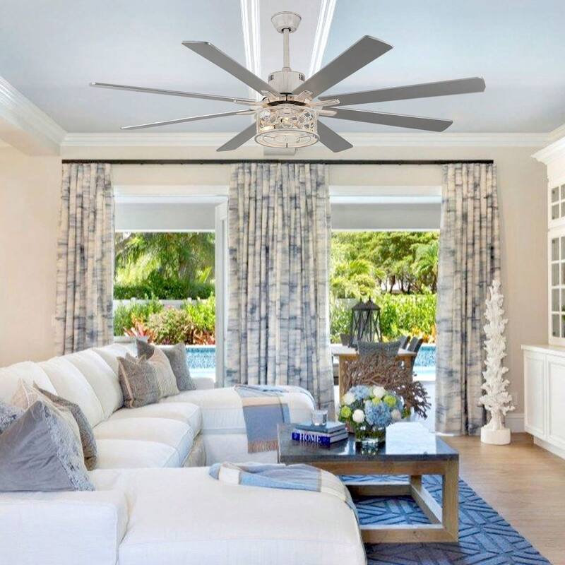 Cusp Barn 72in. Industrial Ceiling Fan with Remote, Dual Finish Blades, Modern Silent DC Motor 6 Speeds Reversible Ceiling Fan
