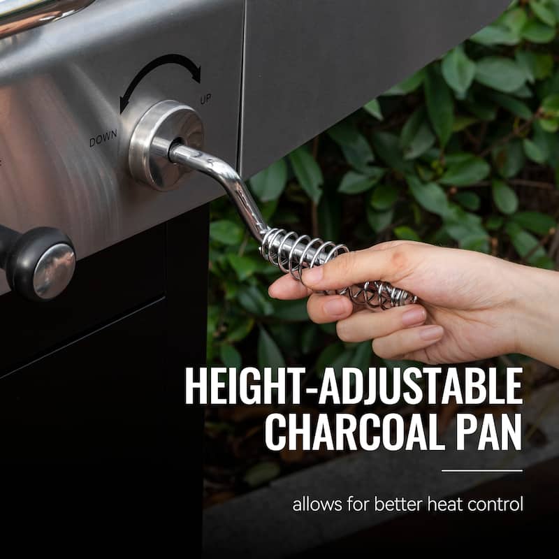 Royal Gourmet 2-Burner Gas and Charcoal Combo Grill with Cover, black