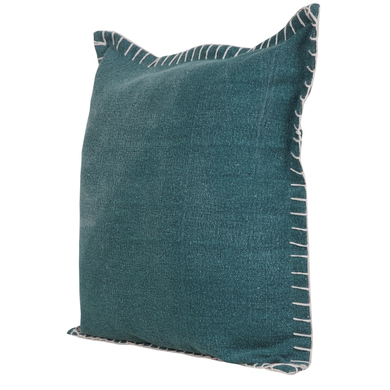 Sevita Guapo Casual Solid Stitched Edge Cotton Throw Pillow