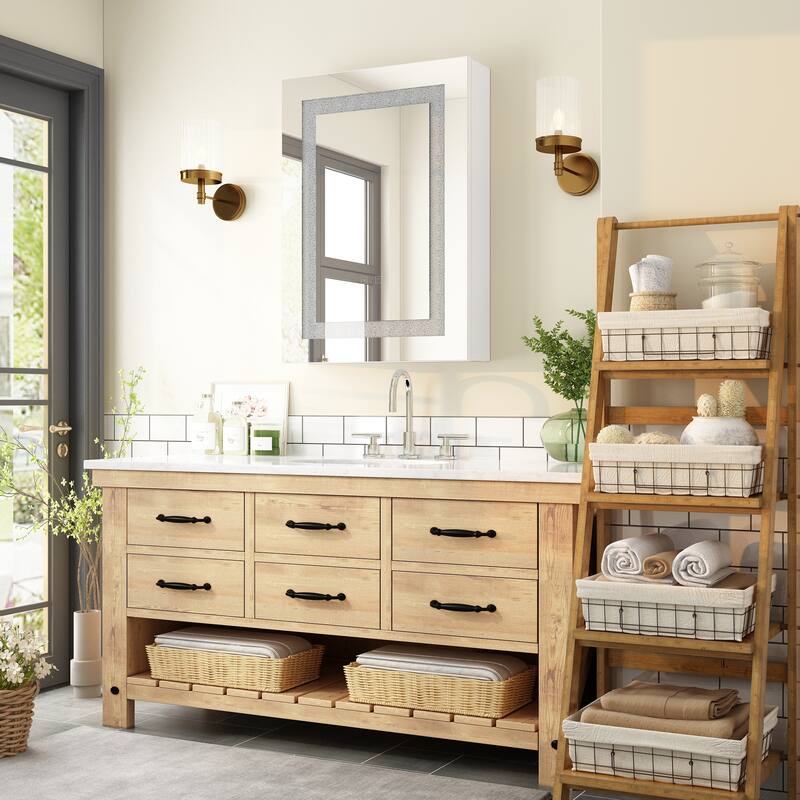 Wall LED Bathroom Cabinet with Lighting and Defogger Medicine Cabinet