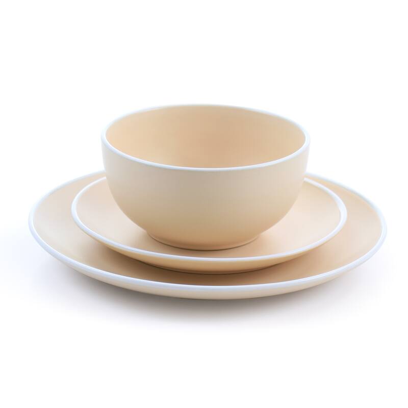 Spice by Tia Mowry Creamy Tahini 12 Pc Dinnerware Set in Matte Orange - 12 pc