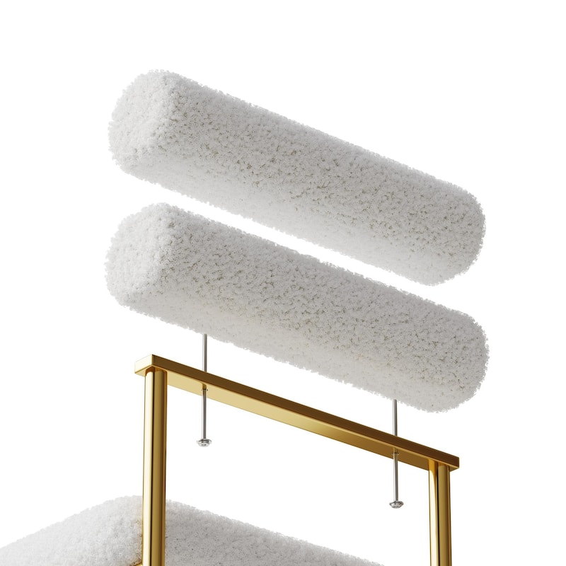 Teddy Dining Chairs Set of 2, Upholstered Dining Room Chairs with Metal Legs