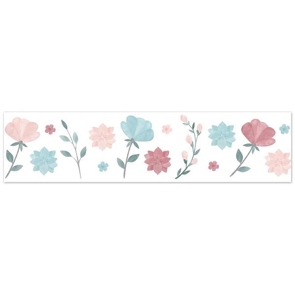 Floral Rose Flowers Wallpaper Wall Border Blush Pink Teal Turquoise Aqua Blue Grey Flower Boho Shabby Chic Modern Watercolor Overstock 32410186 Download pink wallpapers hd, beautiful and cool high quality background images collection for your device. overstock com