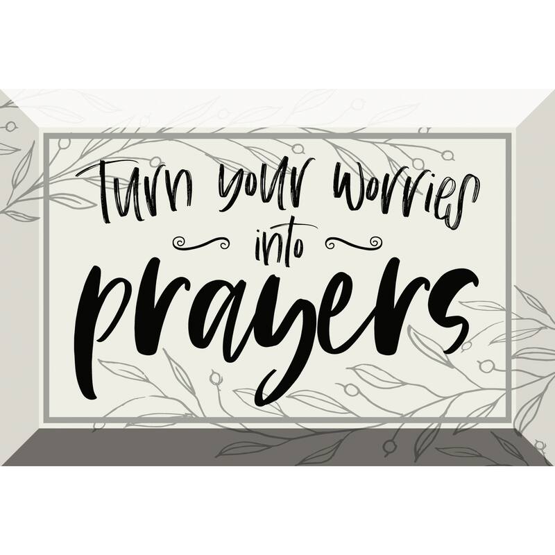 Turn Your Worries Glass Plaque with Easel 6"x4"