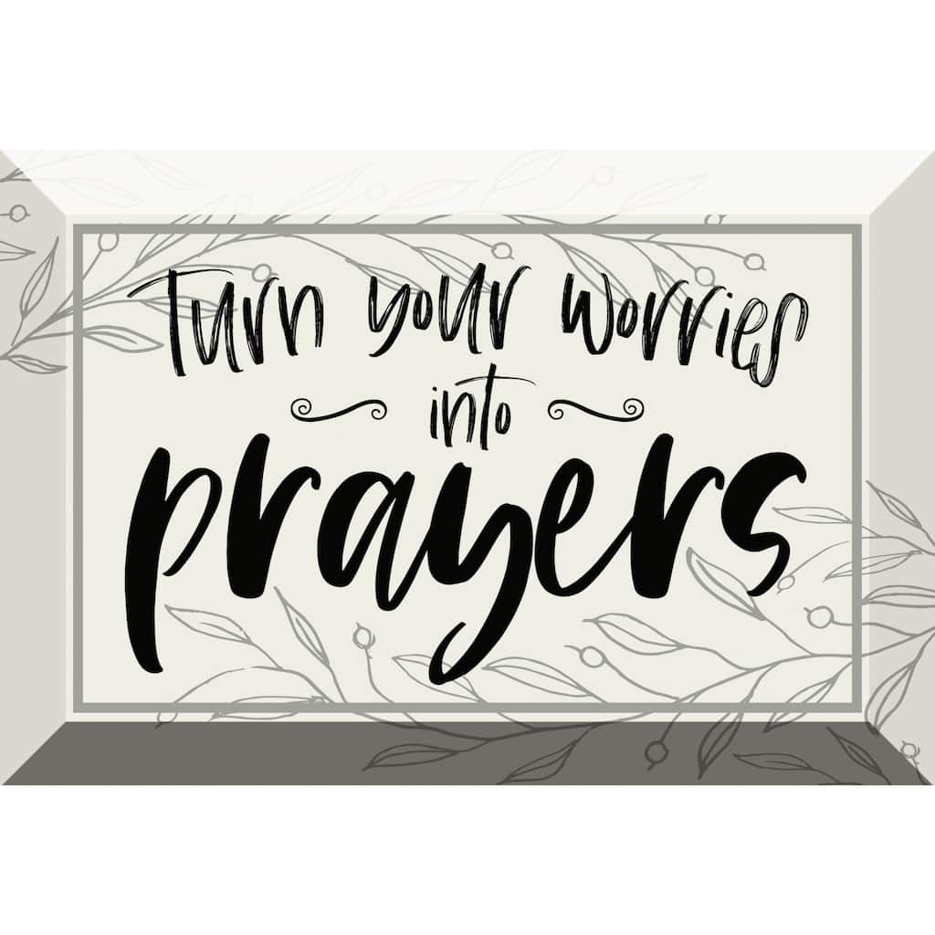 Turn Your Worries Glass Plaque with Easel 6"x4"