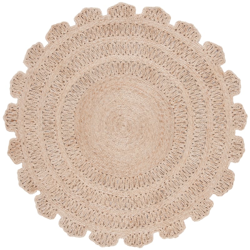 SAFAVIEH Natural Fiber Olinda Farmhouse Country Cottage Jute Rug - 5' Round - Natural