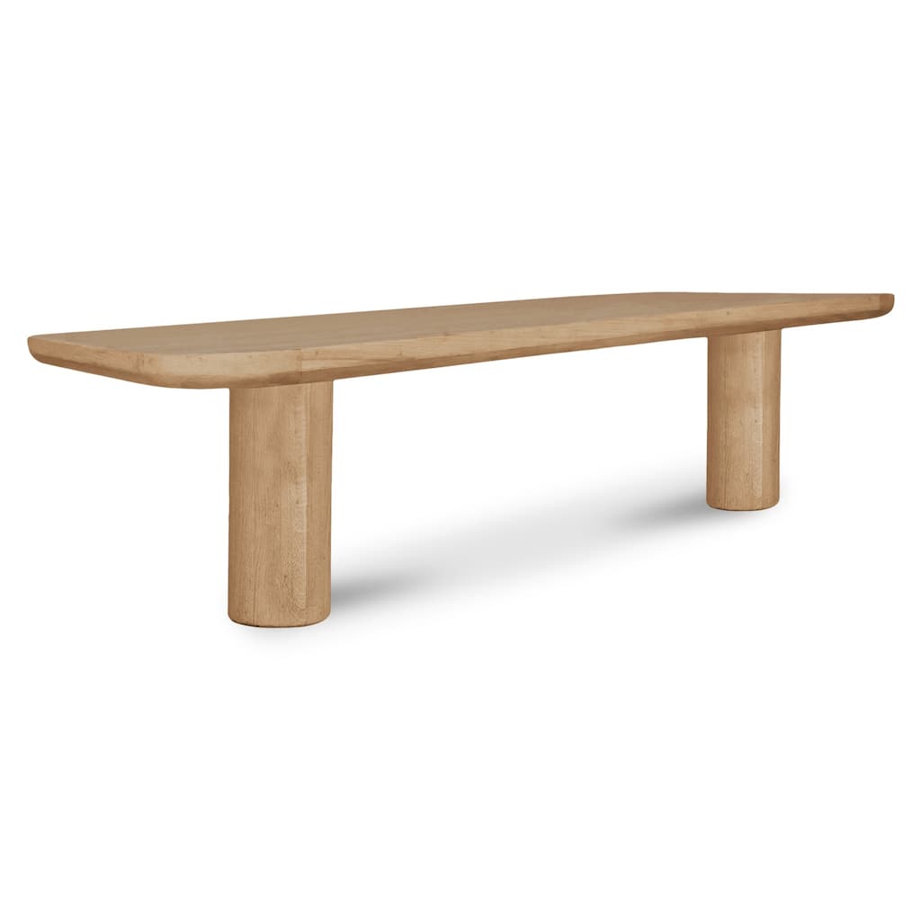 NADAAL STUDIOS Nadaal Dareth Dining Bench, FSC® Solid Oak with Iron Post Legs, 67″ Wide, Natural