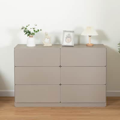 Six-Drawer Dresser Cabinet with Flat Drawer Corners