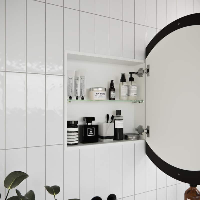 One Door Steel Frame Round Shape Medicine Cabinet