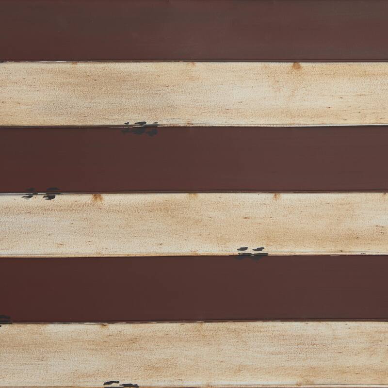 Metal American Flag Indoor Outdoor Home Wall Decor - Red - Roche River Decor