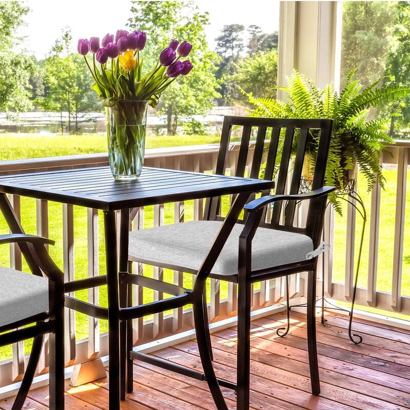 Aoodor Outdoor Dining Chair Cushions Set of 2, Waterproof Patio Furniture Seat Cushions, 18 x 19 inch