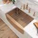 preview thumbnail 2 of 11, DORNBERG 36 Inch Gold Farmhouse Sink Apron Curved Front Kitchen Sink