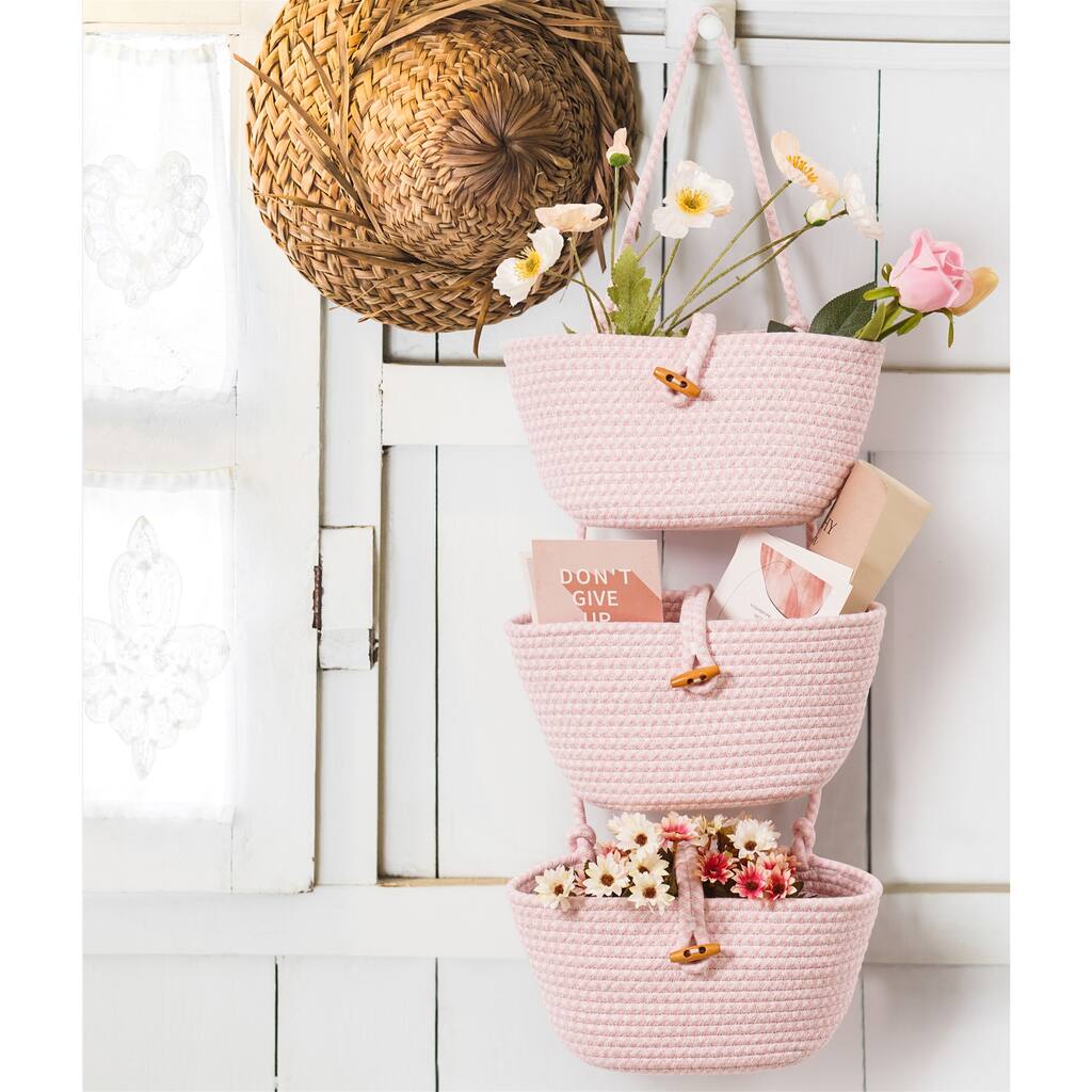 20 pcs 3-tier Hanging Organizer Magazine Racks Kitchen Hanging Baskets ...