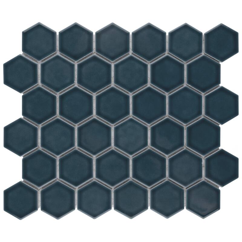Merola Tile Tribeca 2" Hex Glacier Blue 6" x 6" Porcelain Floor and Wall Tile