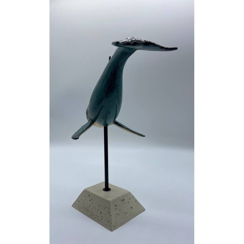 Whale on Stone Square Base