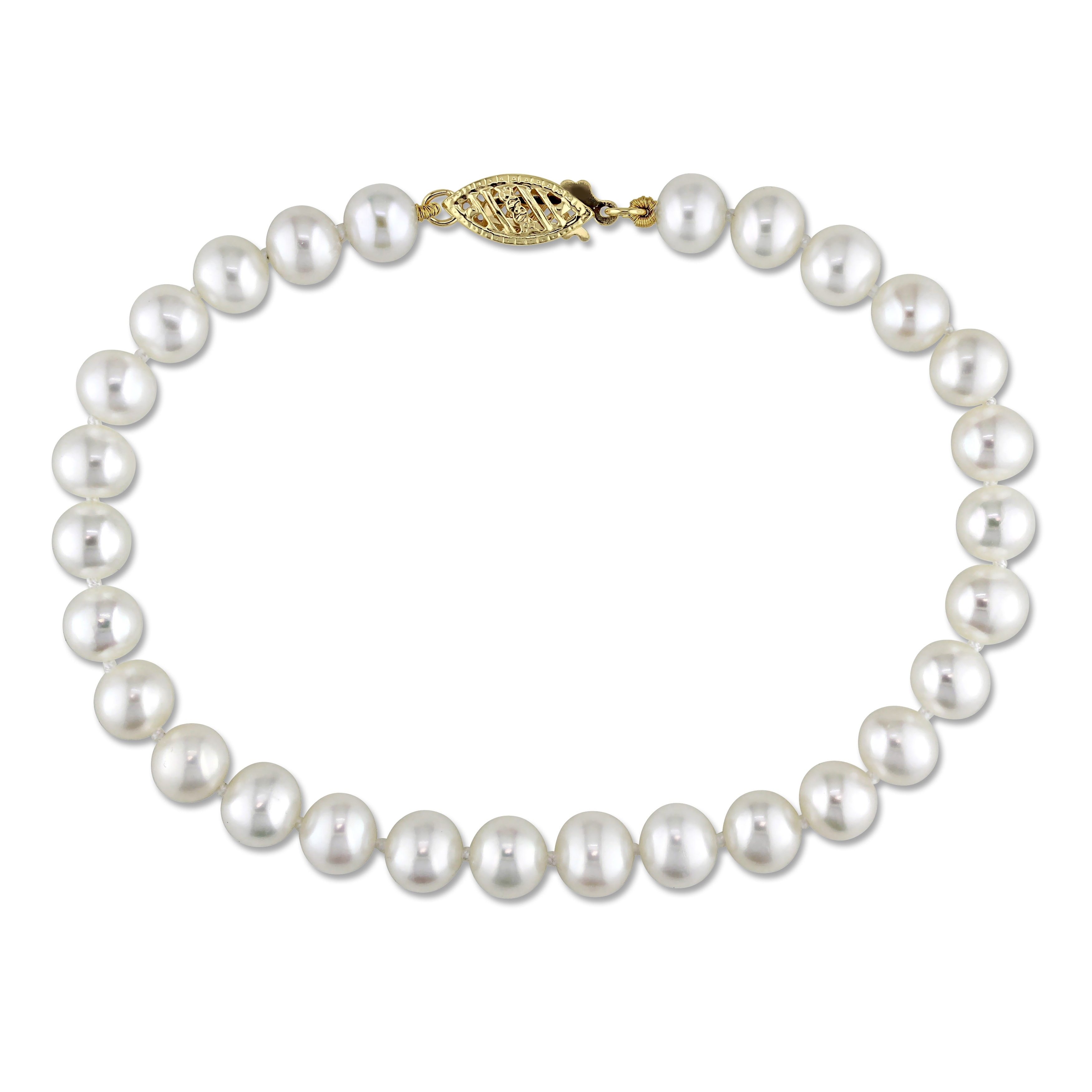 Miadora Cultured Freshwater Pearl Strand Bracelet 14k Yellow Gold Clasp