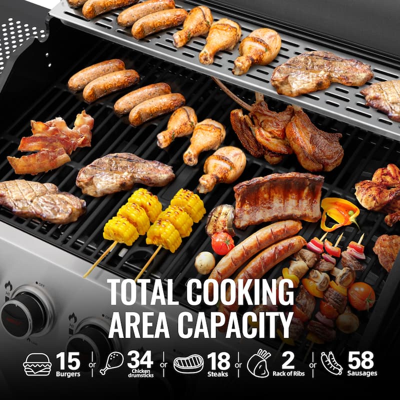 Royal Gourmet 5-Burner Gas Grill with Sear Burner and Side Burner