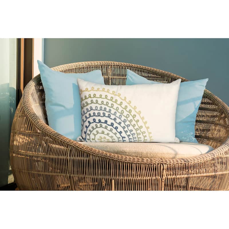 Liora Manne Visions III Ombre Threads Indoor/Outdoor Pillow Cool 12" x 20" - Accent - Specialty - Polyester - Cream