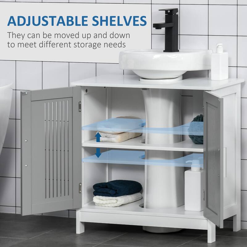 Bathroom Vanity Base with 2 Doors and Adjustable Shelves