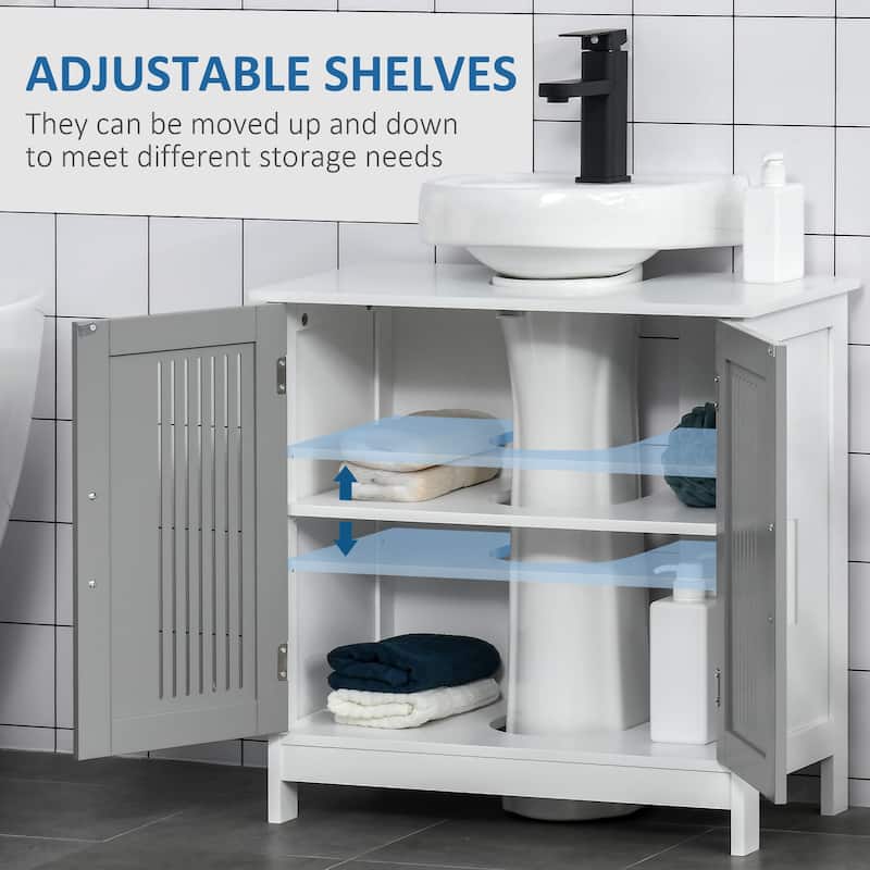 kleankin Under Sink Cabinet for Efficient Small Bathroom Storage, Modern and Elegant Bathroom Cabinet Storage for Small Spaces