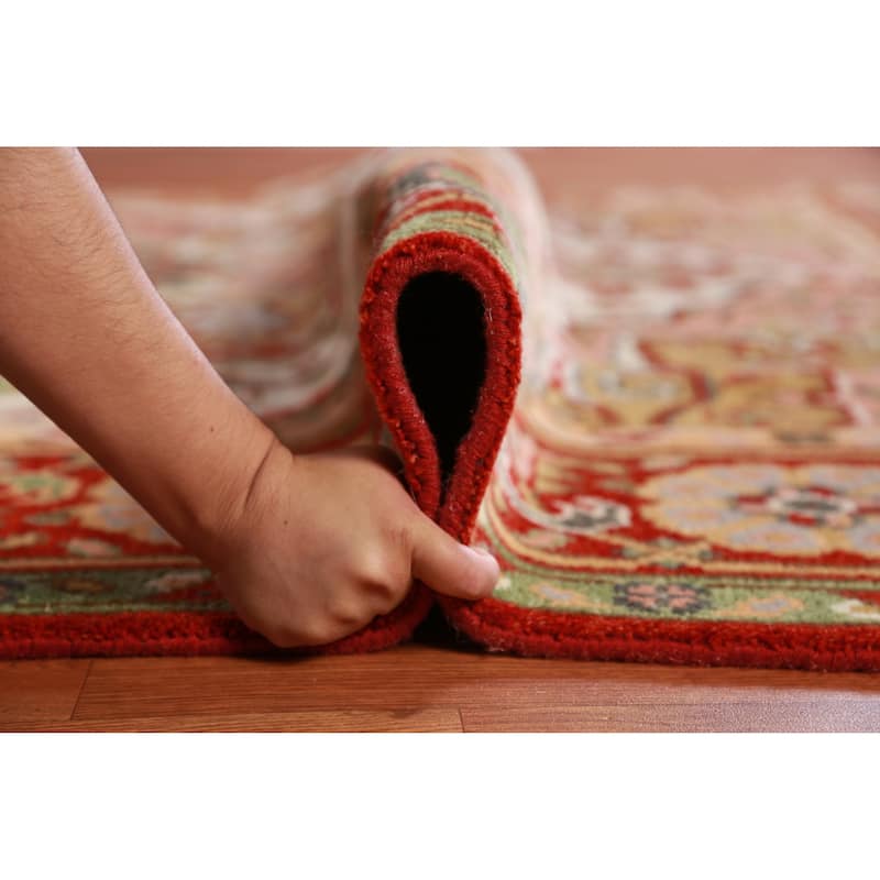 Hand Knotted Oriental 100% Wool Carpet Traditional Medallion Beige & Ivories Heriz (serapi) Area Rug - 9' 11'' X 8' 0''