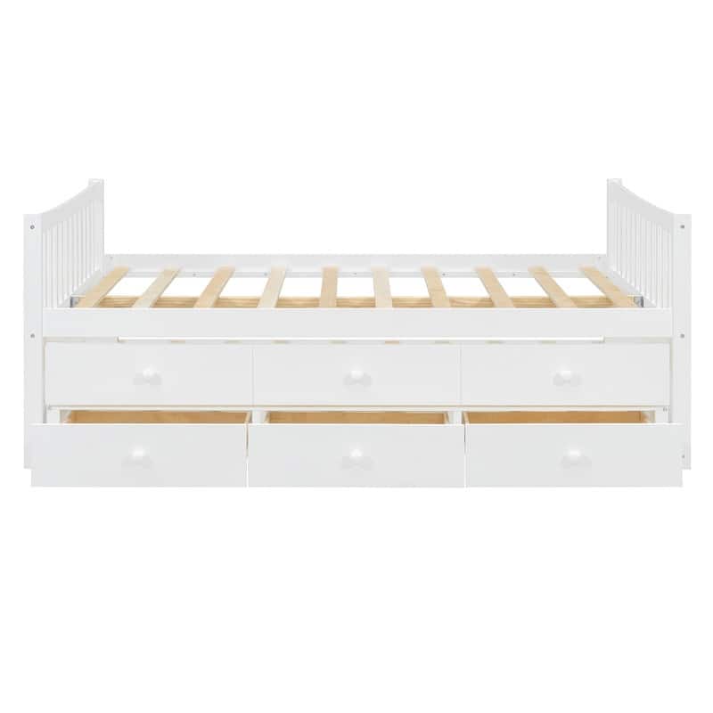 Full size Wood Daybed with Twin size Trundle and Drawers