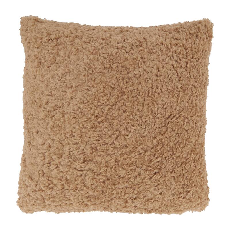 Faux Lamb Fur Throw Pillow