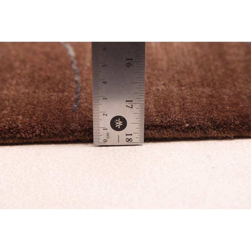 ECARPETGALLERY Hand-knotted Opulence Dark Brown Silk, Wool Rug - 8'1 x 10'0