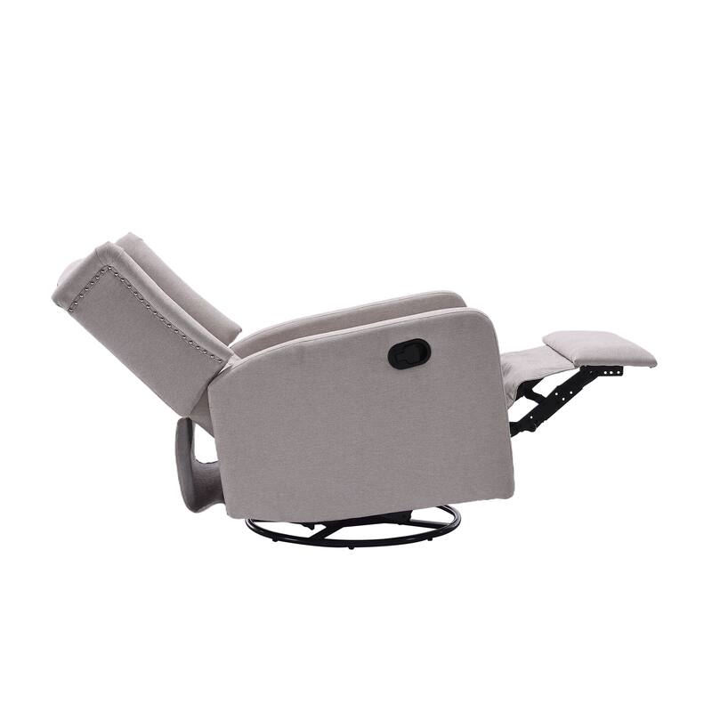 Swivel Recliner Lounge Chair with Footrest, Glider Motion & Ergonomic Design
