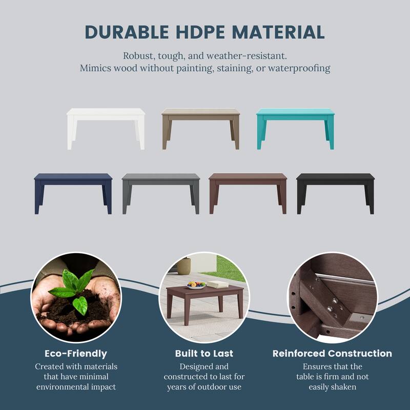 Laguna Poly 3-Piece Bench With Coffee Table