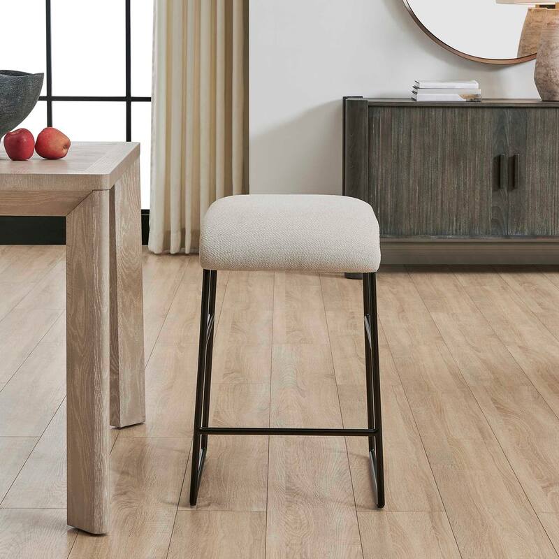 Uttermost Arcane Ecru Counter Stool - 17.00" W x 26.00" H x 17.50" D