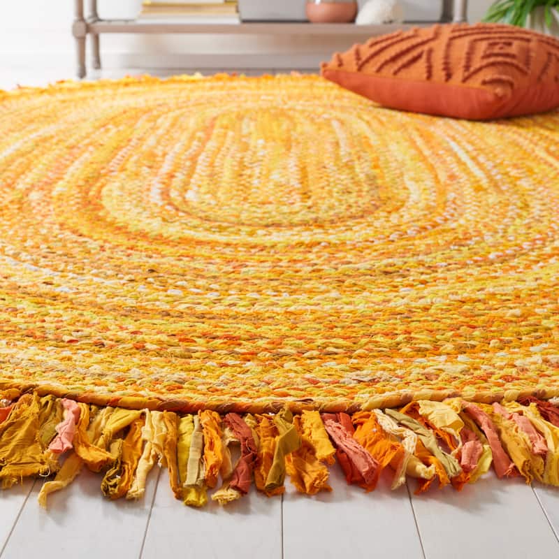 SAFAVIEH Handmade Braided Samya Country Cotton Rug with Fringe