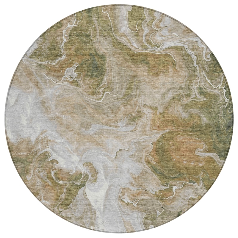 HomeRoots Abstract Modern Rectangle Outdoor Rug