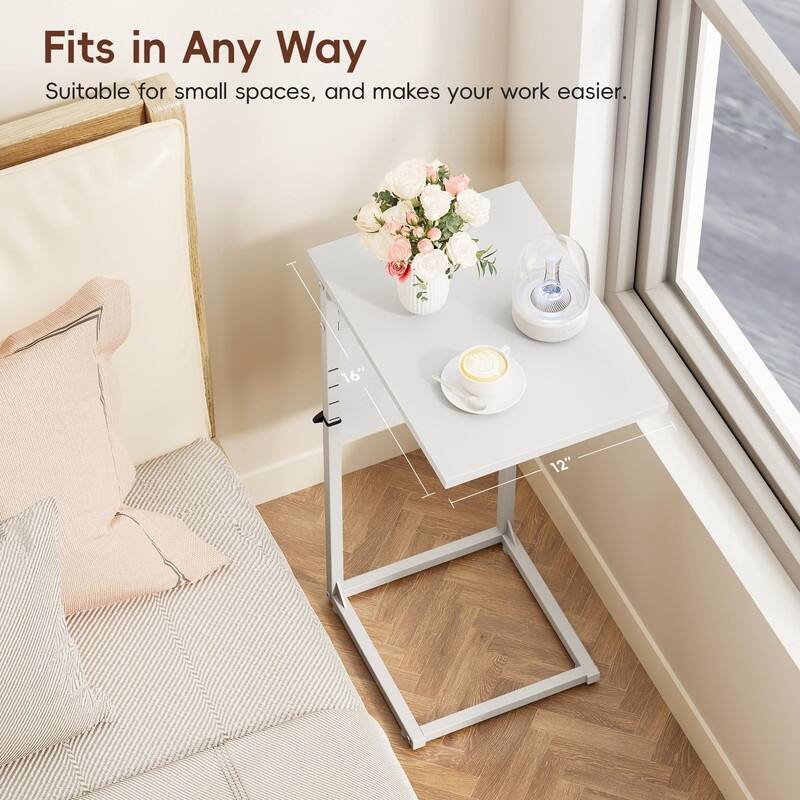 C Shaped End Table - 16"D x 12"W x 33"H