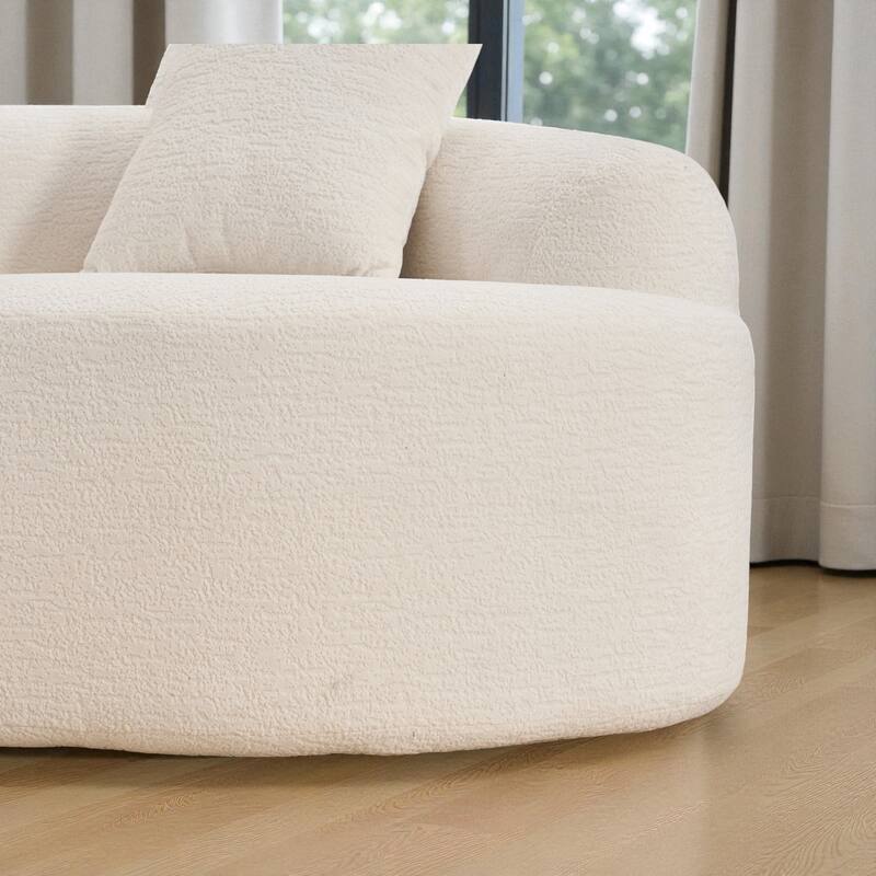 110" Curved Boneless Modular Sectional Sofa, Compression High-Density Foam Couch Sleeper for Living Room & Apartment