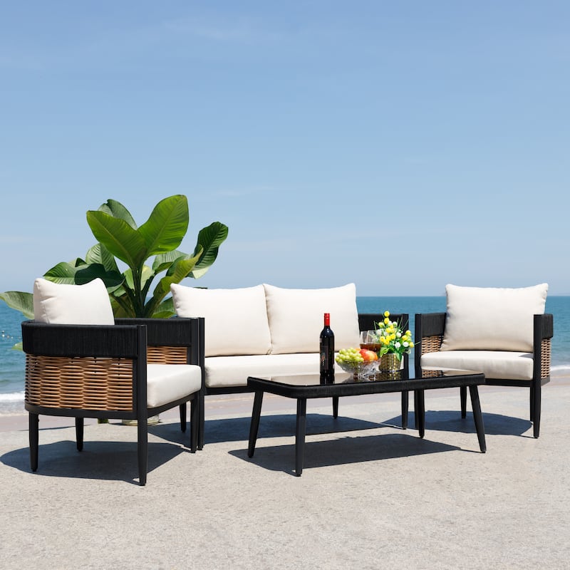 Safavieh Outdoor Living Harrison 4-Piece Set - 52"W x 28"D x 26"H