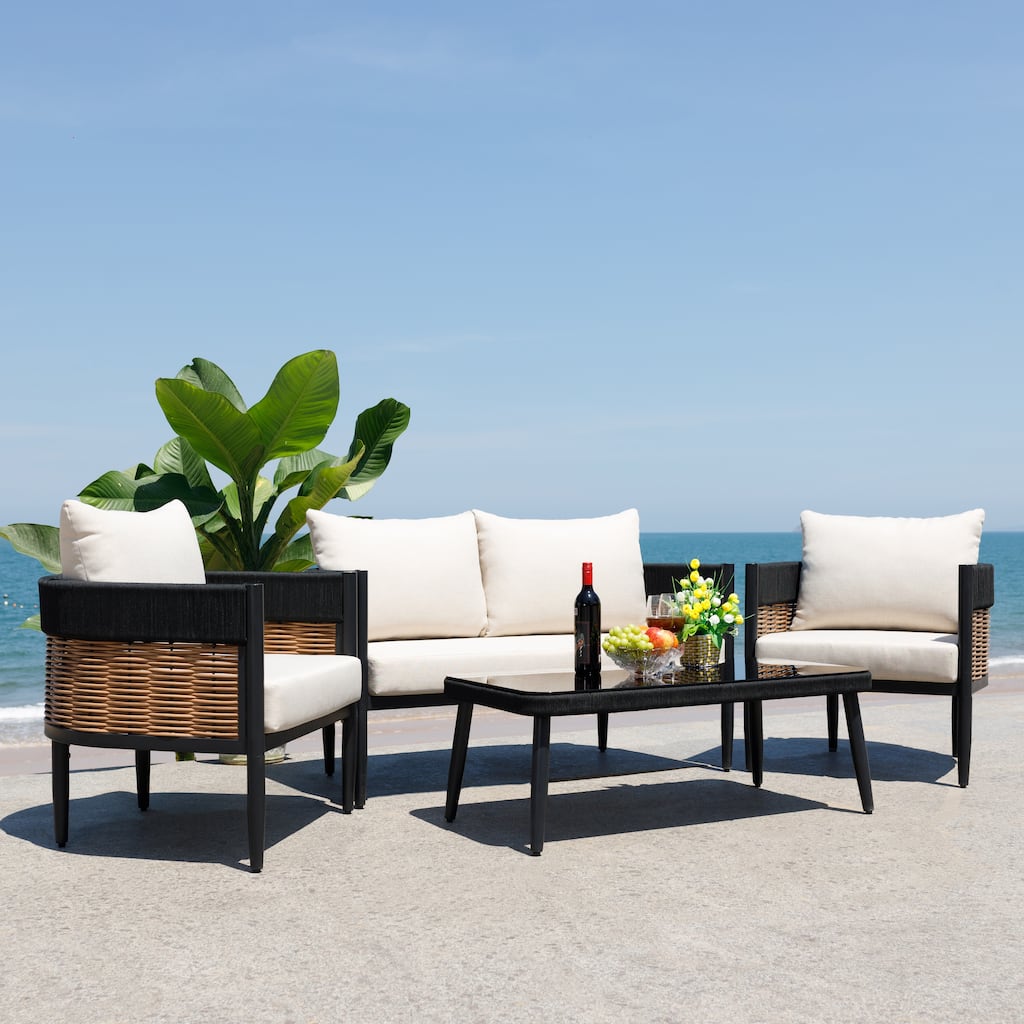 Safavieh Outdoor Living Harrison 4-Piece Set - 52"W x 28"D x 26"H
