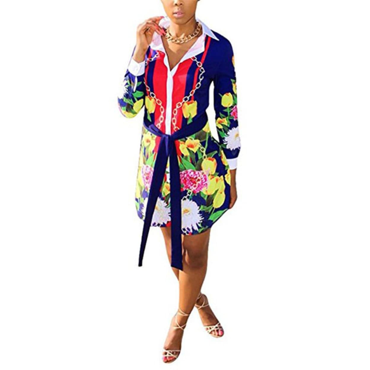 Shop Womens Long Sleeve Button Down Shirt Dresses Digital Graffiti Print Club Party Dress On Sale Overstock 27109876