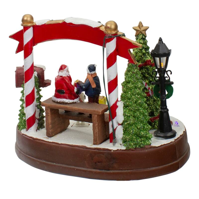 Lighted "Merry Christmas" Winter Scene with Music and a Turning Tree - 8"
