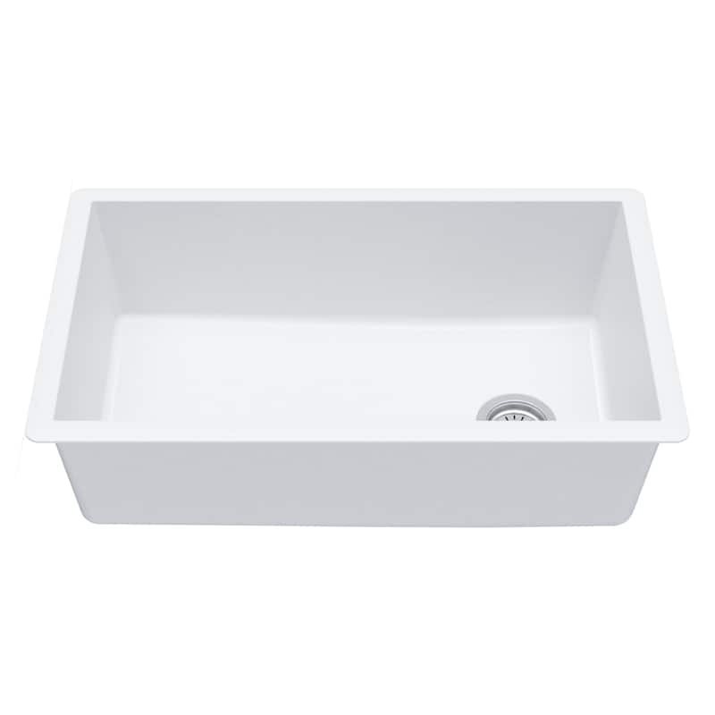 Karran Undermount Quartz Single-bowl Kitchen Sink - White