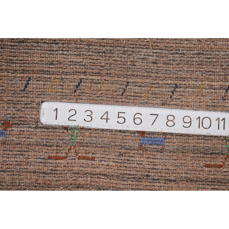 Brown Tribal Gabbeh Indian Runner Rug Handmade Wool Carpet - 2'5"x 9'10"