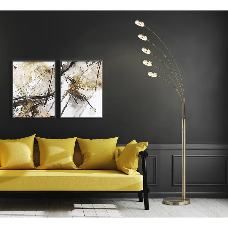 Artiva 73"H 5-Arched LED Floor Lamp With Dimmer