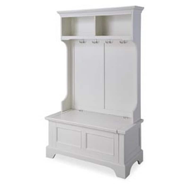 Homestyles Naples Off-White Wood Hall Tree - 40" x 19" x 64"