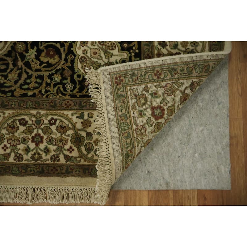 Hand Knotted Oriental 100% Wool Carpet Traditional Floral Beige & Ivories Agra Area Rug - 8' 10'' X 6' 2''
