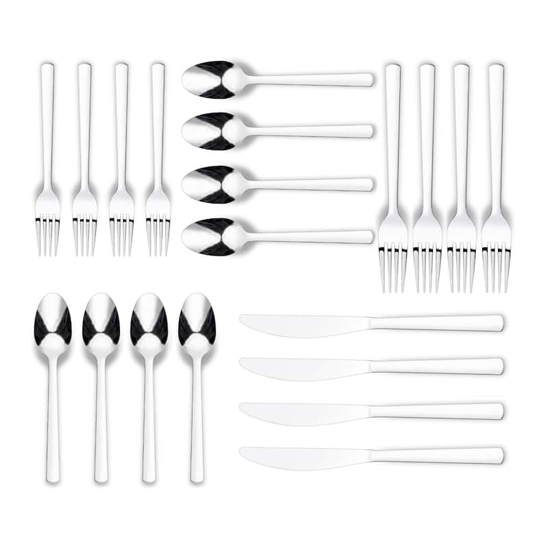 Ornative ANAKIN 18/0 Stainless Steel Silver 42 Pieces Flatware Set with Buffet - 10.71" H x 14.37" W x 1.77" D