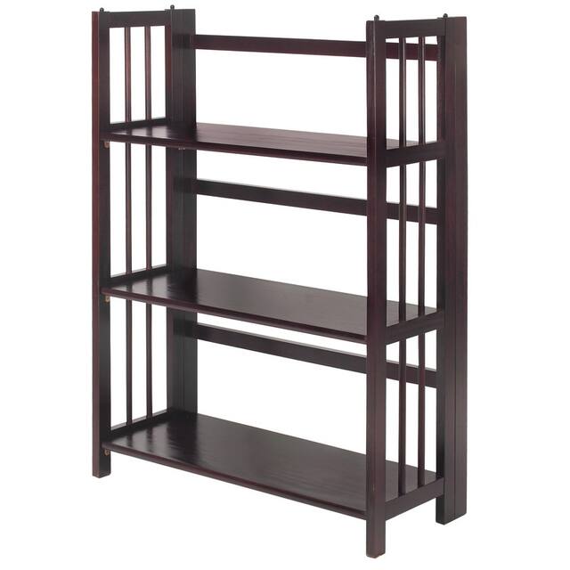 Porch & Den Edgemont Folding Stackable 27.5-inch Bookcase - Espresso